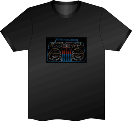 t-shirt lumineux complet radio taille xl