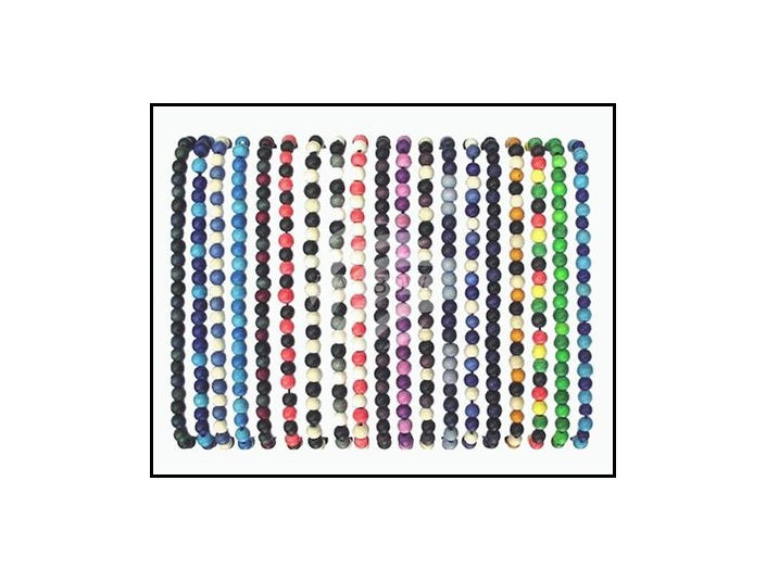 collier de perles en bois multicolore mix i 40cm
