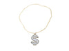 collier or avec pendentif dollar argent 7cm