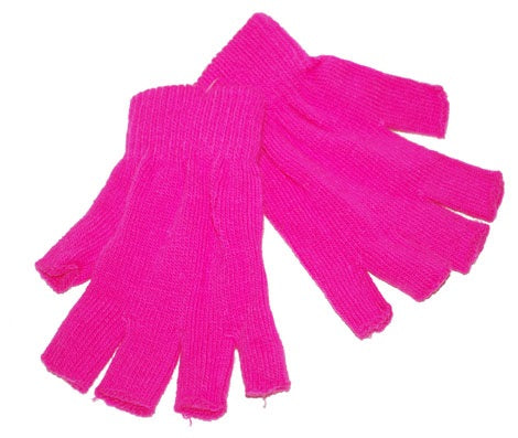 paire de mitaines rose fluo neon