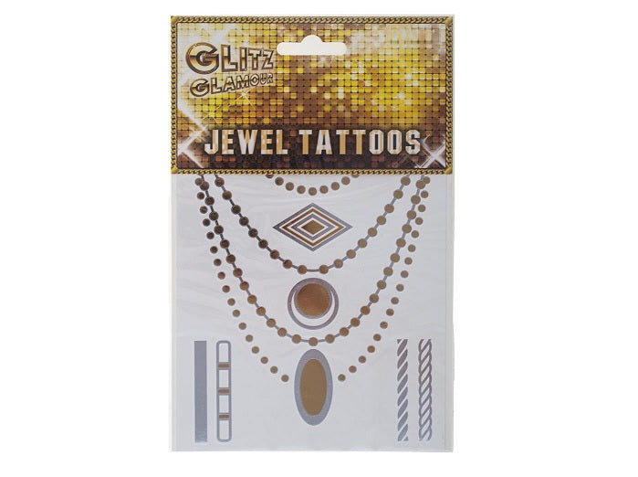 carte tatouages temporaires bijoux or et argent