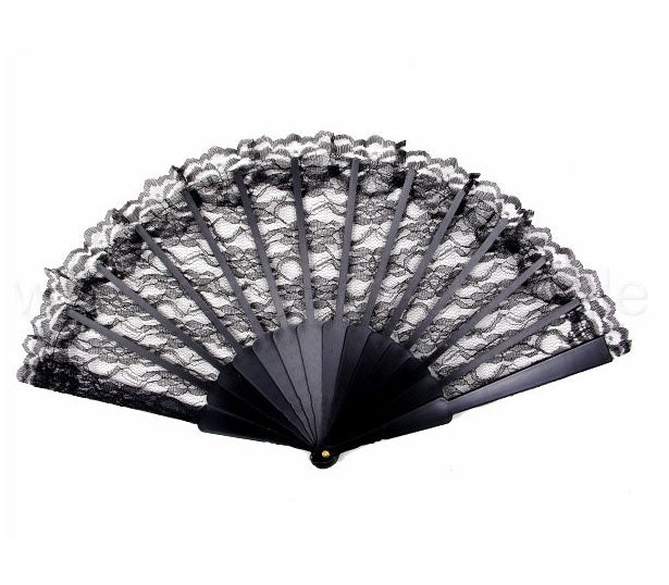 éventail dentelles noir