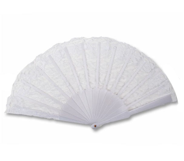 éventail dentelles blanc 23cm