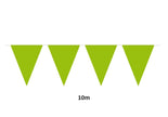 guirlande 15 fanions uni vert citron 10m