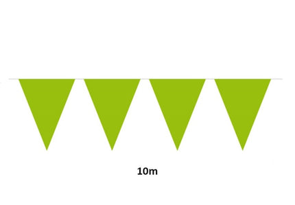 guirlande 15 fanions uni vert citron 10m