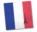 lot de 20 serviettes en papier motif france 33x33cm