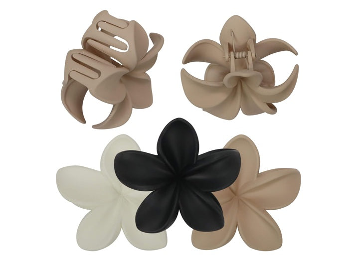 pince à cheveux couleur unie motif fleur mix 8x8cm