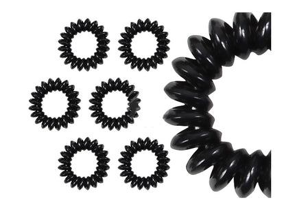 chouchou ou bracelet spirale élastique noir épais 3cm