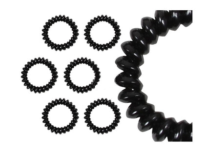 chouchou ou bracelet spirale élastique noir 5cm