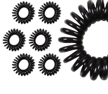 chouchou ou bracelet spirale élastique noir 3cm