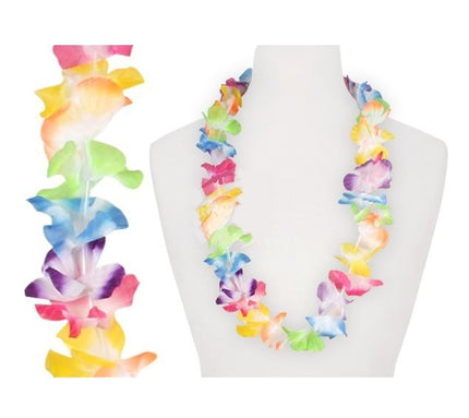 collier de fleurs. tahiti arc en ciel pastel 60mm