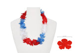 collier de fleurs. france bleu blanc rouge 60mm