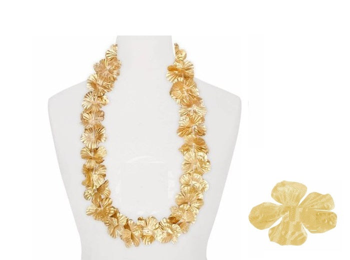 collier de fleurs tahiti hawaï réveillon or