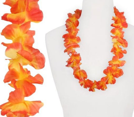 collier de fleurs. tahiti orange et jaune 60mm