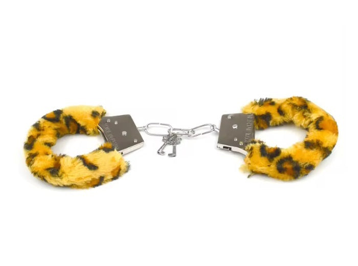 menottes peluche leopard