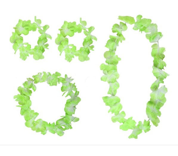 set tahiti hawaï vert blanc 4pcs