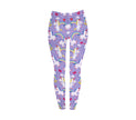 pantalon legging motifs licorne mauve