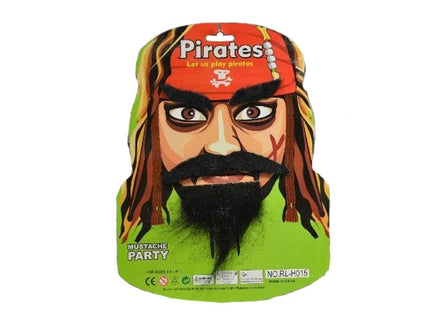 set barbe moustache et sourcils pirate 4pcs