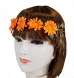 couronne de fleurs élastique orange