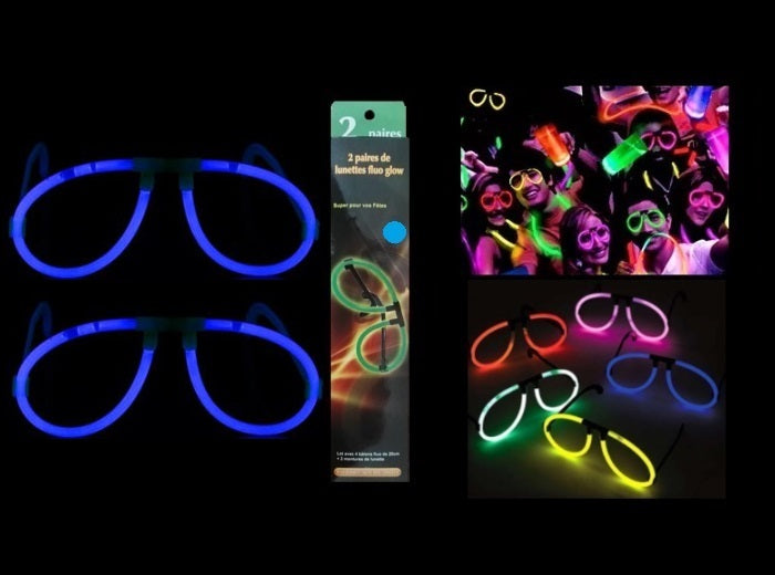 lot de 2 lunettes fluo bleu