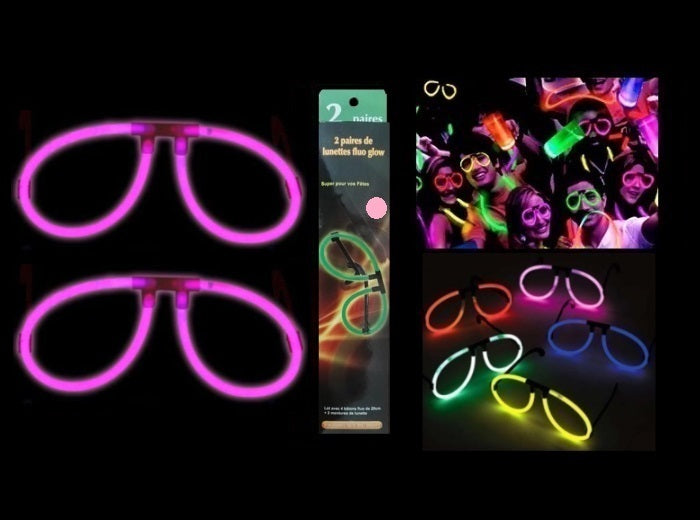 lot de 2 lunettes fluo pink