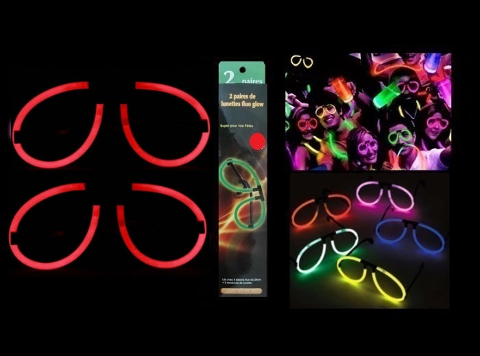 lot de 2 lunettes fluo rouge