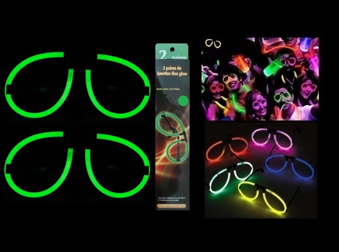 lot de 2 lunettes fluo vert