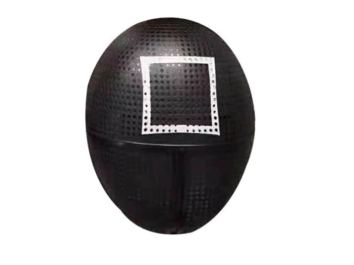masque coque noir motif carre adulte