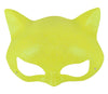 demi-masque de chat jaune à paillettes
