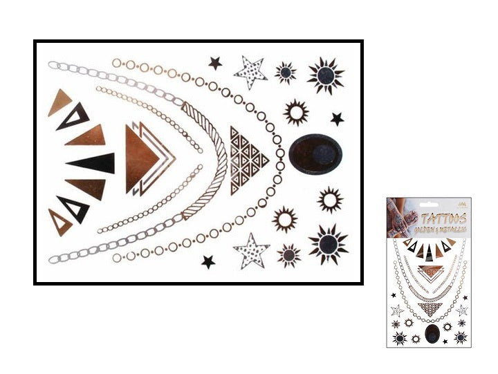 carte tatouages temporaires métallisés modèle mt-70