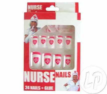 lot de 24 faux ongles infirmière