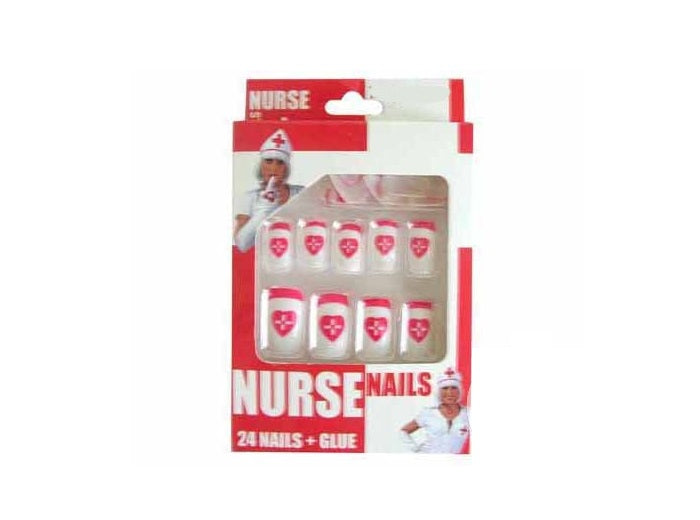 lot de 24 faux ongles infirmière