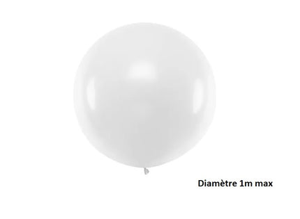 ballon rond géant blanc pastel 1m