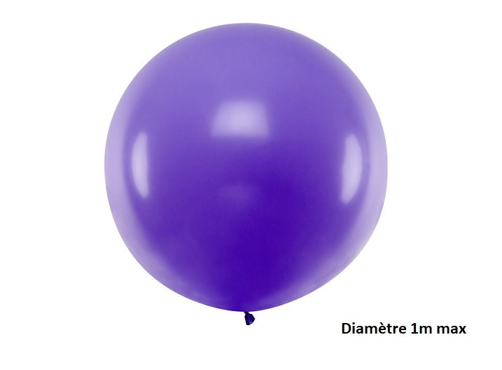 ballon rond géant lavande pastel 1m