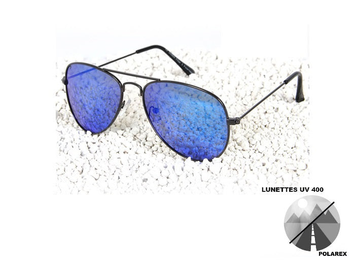 lunettes de soleil polarex pilote aviateur gris bleu polarisées