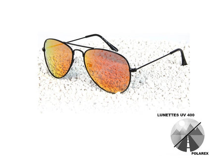 lunettes de soleil polarex pilote aviateur orange noir polarisée