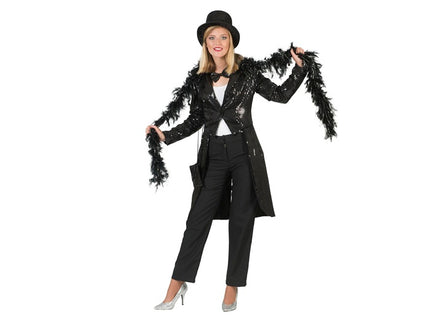 veste queue de pie à sequins noir femme taille s/m