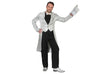 veste queue de pie à sequins argent homme taille m/l