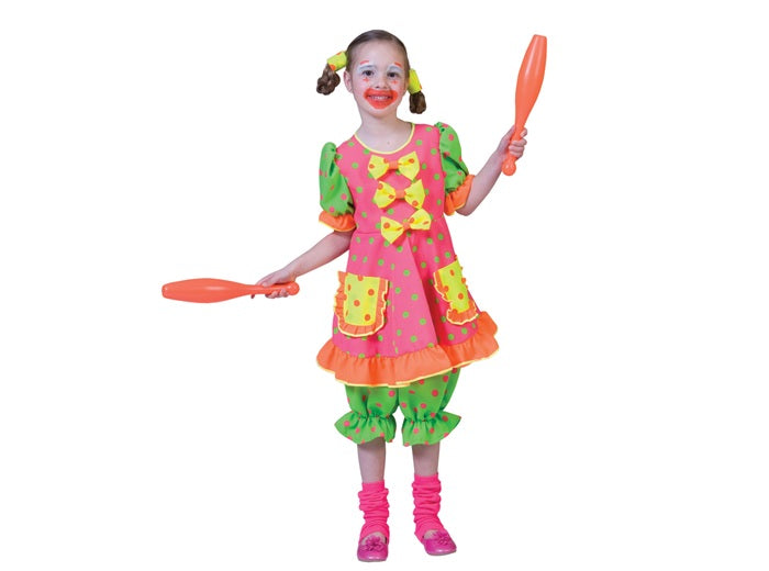 déguisement de clown fluo fille 2pcs 152cm