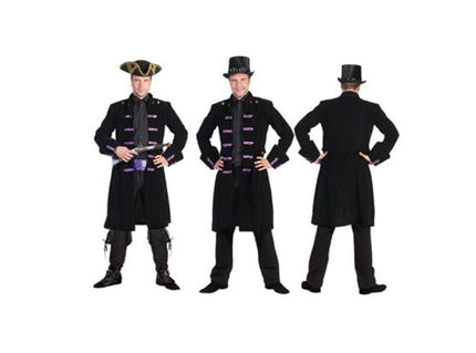 veste de pirate noire avec galons homme taille m/l
