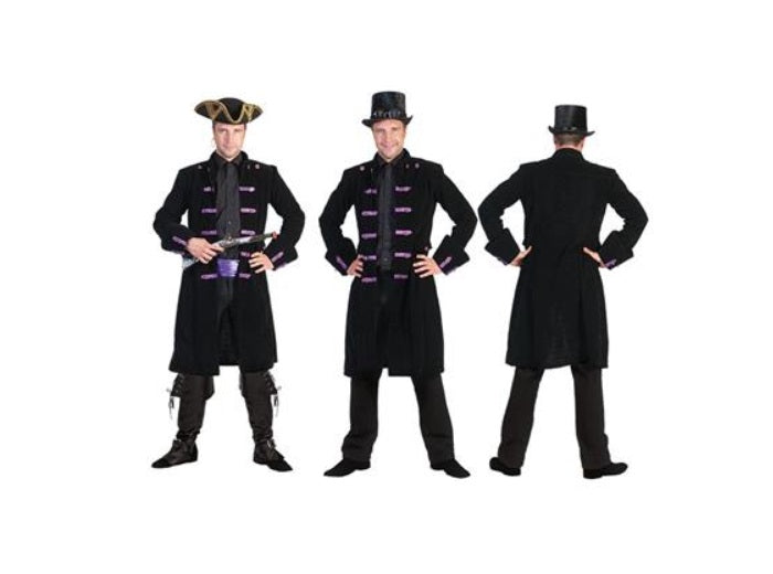 veste de pirate noire avec galons homme taille m/l