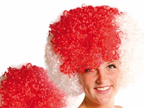 perruque afro rouge & blanc