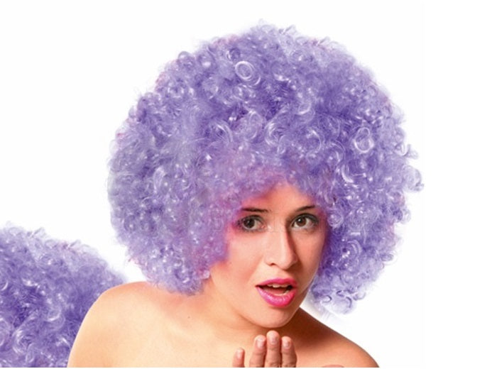 perruque afro moyenne violet