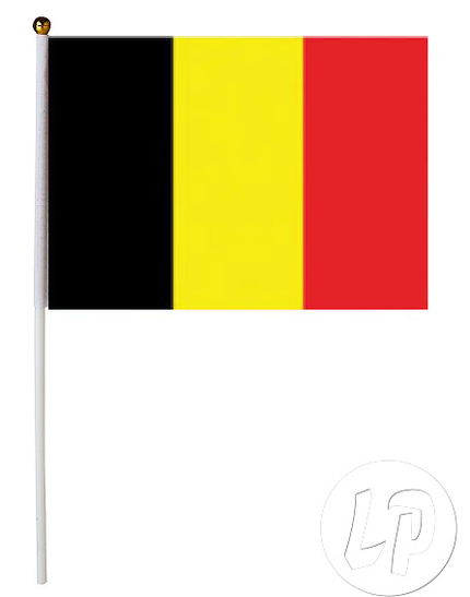 drapeau belgique avec baton 30x45cm