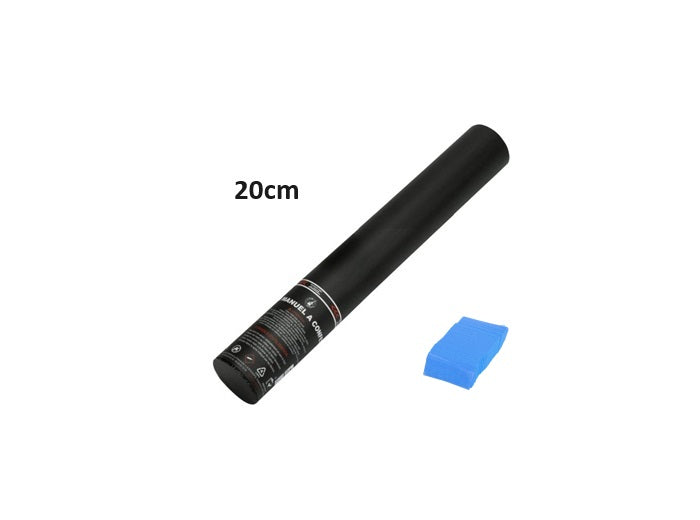 canon à confettis papier bleu clair ignifugés 20cm