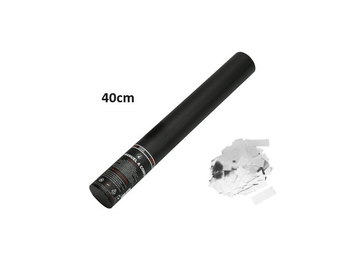 canon à confettis papier métallisé argent ignifugés 40cm