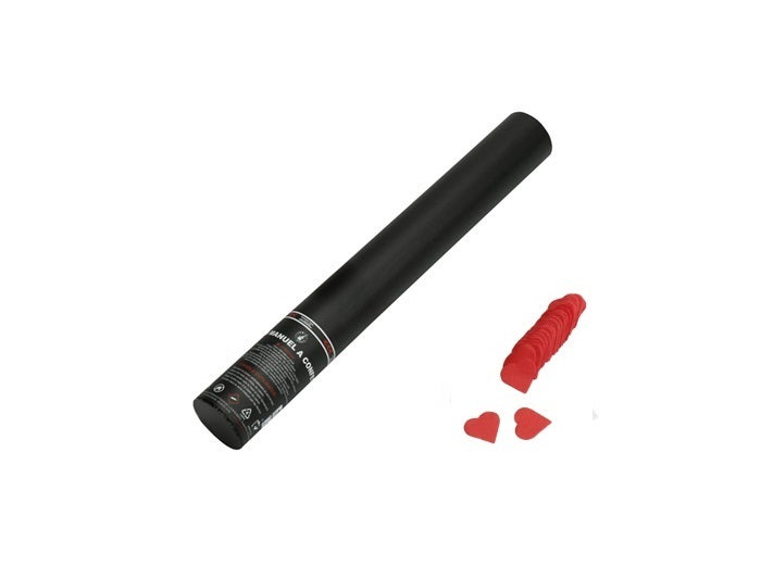 canon à confettis papier coeur rouge ignifugés 40cm