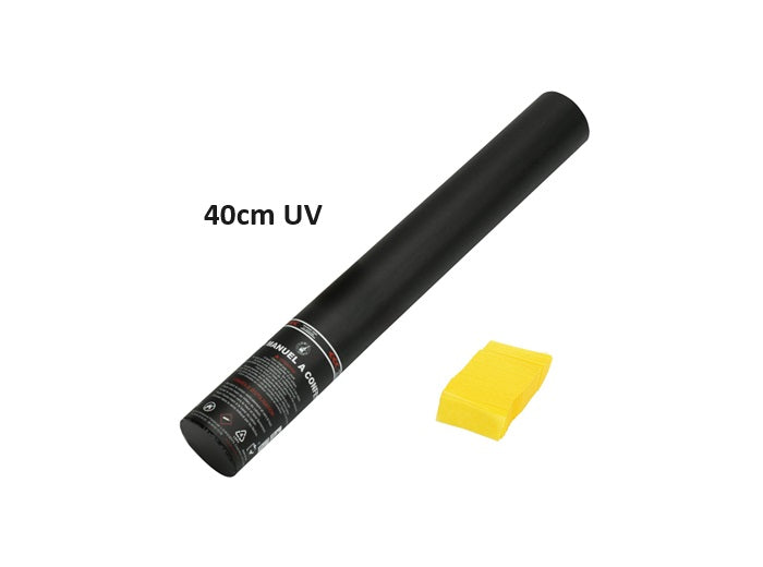 canon à confettis papier uv jaune ignifugés 40cm