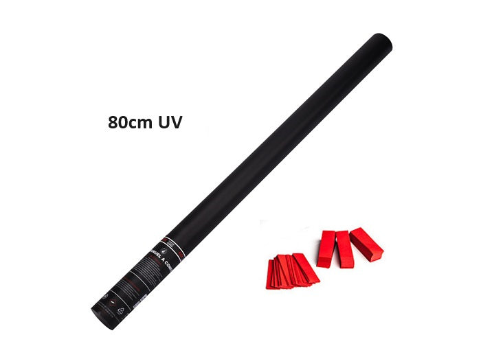 canon à confettis papier uv rouge ignifugés 80cm
