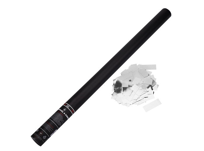 canon à confettis papier métallisé argent pro ignifugés 80cm
